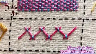 Сэмплер вышивки: узорчатый скапулярный шов и крестовый скапулярный шов