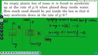 Applying Newton's second law under water, H C VERMA PROBLEM