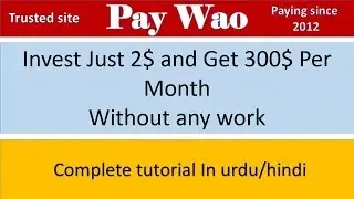 Ultimate Earning Plan earn 300$ per Month just invest 2$!!! pay wao in urdu hindi   YouTube