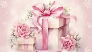 Pink Christmas Background: Shabby Chic Coquette Victorian Vintage Santa Claus Screensaver TV Art