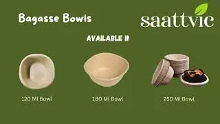 Saattvic Bagasse Tableware: Eco-Friendly Disposable Plates, Bowls, and Containers
