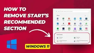 How to remove Recommendations Section from Start menu on windows 11 ?