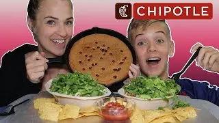 CHIPOTLE BURRITO BOWL & HOMEMADE CHOCOLATE CHIP PIZOOKIE! MOM & SON MUKBANG
