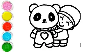 Cute Pocoyo With Panda Drawing, Painting and Coloring For Kids and Toddlers_ Easy Drawing