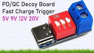 PD/QC Decoy Fast Charge Trigger Module Adjustable Voltage Dial Adjustment Board 5V9V12V20V Type-C