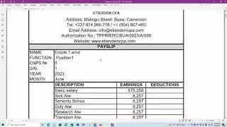 Free Cameroon Payroll (Taxes, CNPS, and Payslips)