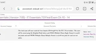 it essential version 7.0 final exam chapter 10-14//100%score guarantee//