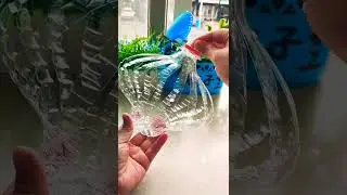 Make a chandelier out of plastic bottles and balloons