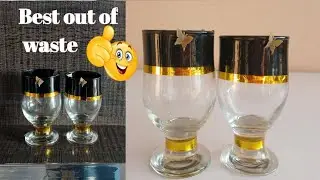 Broken Glass Reuse Idea | Diy Showpiece | Best out of waste 