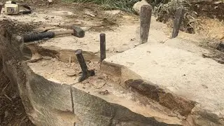 cutting HUGE rocks in half (step-by-step)
