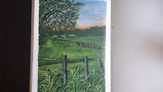 Relaxing painting with me🌸#easypanting #landscapedrawing #landscapeart #artandcraft #easypanting 