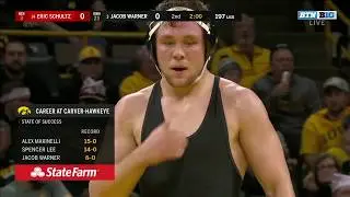 197 LBS: #3 Jacob Warner (Iowa) vs. #14 Eric Schultz (Nebraska) | 2020 B1G Wrestling