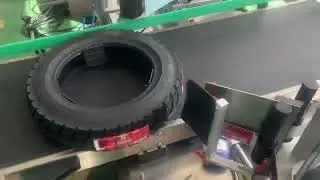 The Model RXL-D  Sticker Label Applicator Machine Demo of RICIO / 上海睿骁包装科技有限公司 卡车轮胎侧面贴包装贴标案例展示