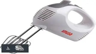 IMUSA USA Hand Mixer with Case 5 Speed White Small