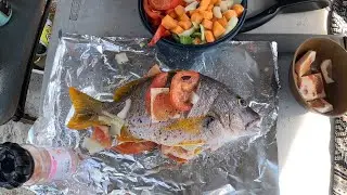 Campfire Cooking Fish in 3, 2, 1 #shorts