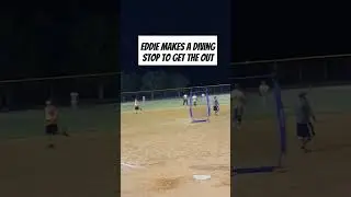 Eddie Makes a Diving Play at Shortstop #softball #sports