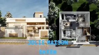 CONCEPTION D'UN PLAN MAISON MODERNE 8/8 (2 chambres salon) SENEGAL