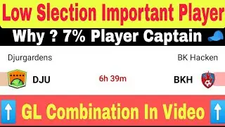 DJU vs BKH Dream11 Team | Djurgardens vs BK Hacken Dream11 | Swedish League Dream11 |
