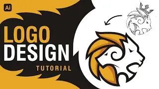 How to Draw Lion Face Mascot Logo | Vector Mascot Logo Design | Adobe Illustrator Tutorial