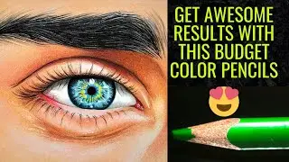 How to draw eyes with colored pencils | Eye drawing with Brustro 72 color pencils (complete review)