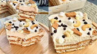 No bake! Coffee Graham Ice cream Cake! Coffee Crumble!