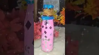 Mirror mosaic transformation on a glass bottle✨#fypシ#shortvideo#diy #bottleart#trending#viral#mirror