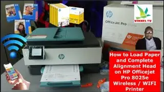 How to Load Paper and Complete Alignment Head on HP Officejet Pro 8025e Wireless / WIFI Printer