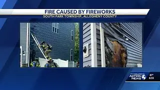 Fireworks thrown in trash ignite fire, spread to garage wall of South Park home