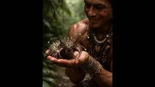 Native American Indian and a fantastic snake