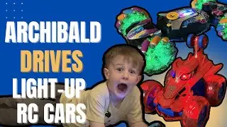 WOW! Archibald Plays Light Up RC Cars 🚗✨ | Remote Control Car Play (ft. Mom!)