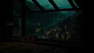 Deep Sleep Rain on Window | Heavy Night Rain for Sleep, Study & Relaxation 🌧️