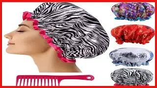 Great product -  Reusable Shower Cap Women Hair - (Pack of 4) Lined Plastic Showercap Waterproof Bat