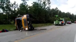 081325 CLEVELAND ISD SECOND BUS ROLLOVER CRASH ON FM1010 IN A WEEK
