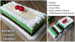 RESEP BROWNIES COKLAT PANDAN Super Lembut || Hasilnya Enak Banget_(100% Berhasil) Cocok Untuk Pemula