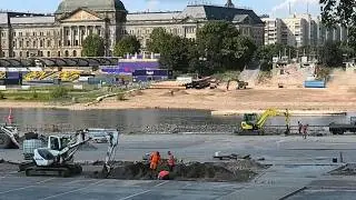 Countdown zur Freigabe Terrassenufer. Aktuelles  Update Carolabr&uuml;cke Dresden 20.08.2025
