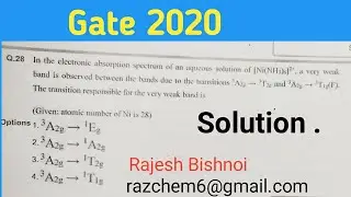 Gate 2020 solution. Coordination chemistry qu&eacute;. Transition of week band