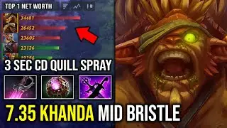 NEW 1V5 SOLO MID BRISTLE 3 Sec CD Quill Spray Khanda Crit Strike Brutal 728 Damage Per Hit Dota 2