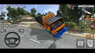 MANTAP PERMAINAN TRUCK TRONTON LOSBAK MENGANGKUT KAYU BALAK DI GUDANG - GAME BUS SIMULATOR INDONESIA