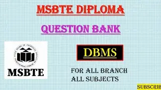 DBMS|MSBTE | DIPLOMA MCQ |SY| Computer