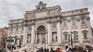 4K ROME WALK - From Trevi fountain to Pantheon / Ambience City sounds