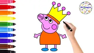 How To Draw Peppa Pig Crown | PEPPA PIG Drawing Easy | Drawing Tutorial | Art Famiya