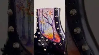 Осенний пейзаж, кастом на ботинках.🌺🥰#art #artist #custom #кастом #artwork #кастомизация #арт