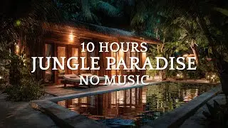 10 Hours | Tropical Jungle Villa | Night Ambiance with Nature Sounds for Sleep and Relaxation