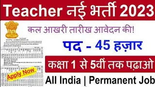 Teacher vacancy 2023, primary teacher bharti 2023, new vacancy 2023, govt teacher recruitment 2023