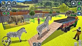 Грузовик для перевозки зебр в зоопарке [Часть: 5] - Animal Truck Driving 3D - Игры с грузовиками ...