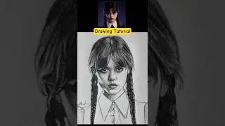 Wednesday Addams drawing process #howtodraw #sketch #drawing #wednesday