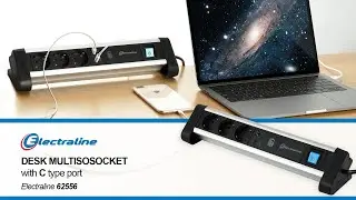 Desk multi-socket with USB-C, 65W Power Delivery - art. 62556 ENG