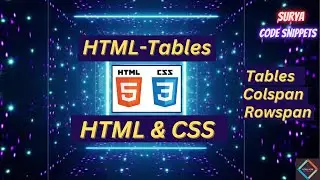 Website HTML Tables from scratch using HTM CSS | Real - Time Projects on HTML CSS