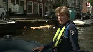 Leidse boa's werken nu ook vanaf het water (15-08-2021)