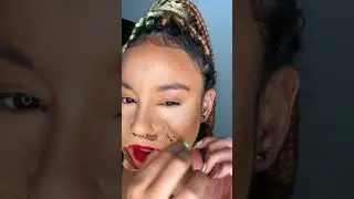 Woman puts glue on her face under her makeup, she's peeling it off like a mask...